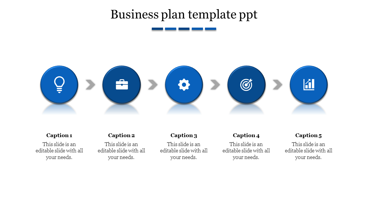 Magnificent Business Plan Presentation with Five Nodes Slide